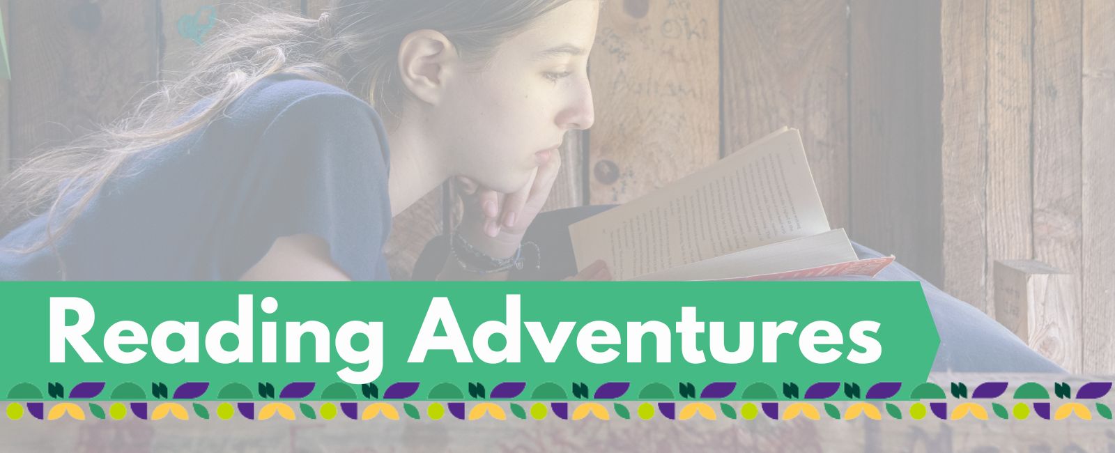 reading adventures banner with text